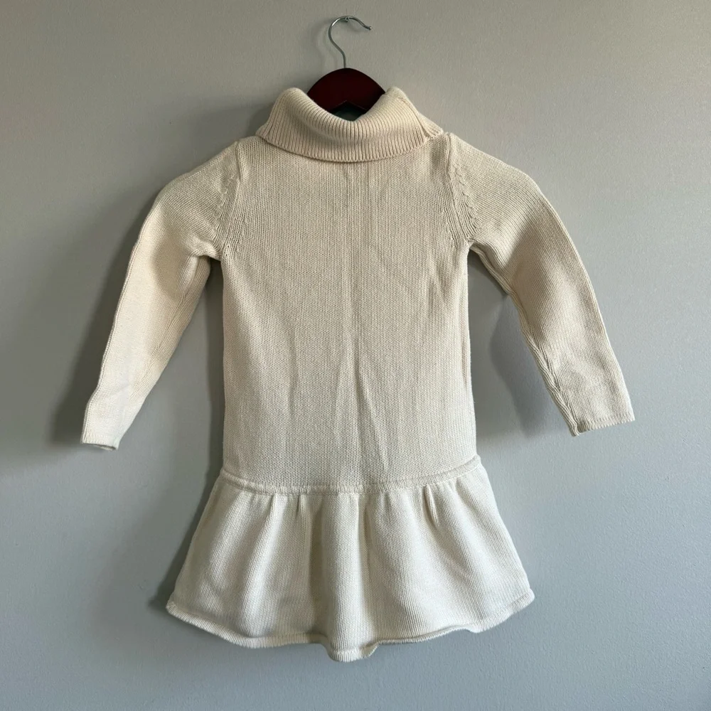 GAP Ivory Knit Sweater Turtleneck Dress for Kids Girl Toddler size 5